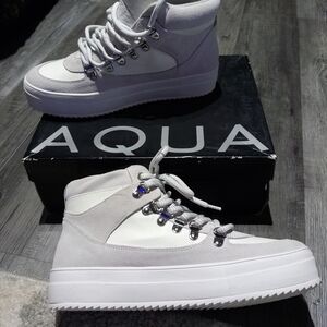 Aqua Women's White and Gray High-Top Sneakers
